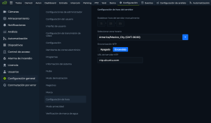 Configuración de hora
